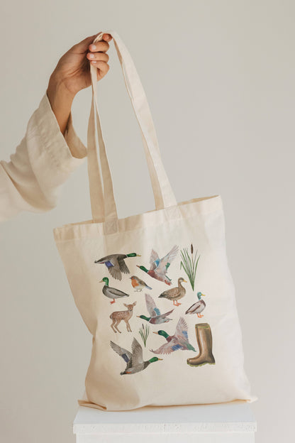 Vintage Wildlife Illustration Tote Bag